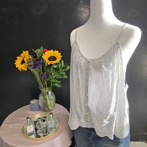 NWT Hinge Striped Button Front Tank Top – Size M